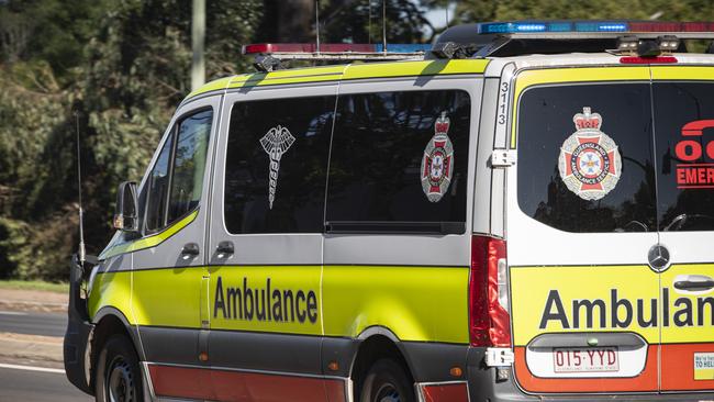 A motorcyclist has suffered serious head and chest injuries after a crash on the New England Highway near Stanthorpe. Picture: Kevin Farmer