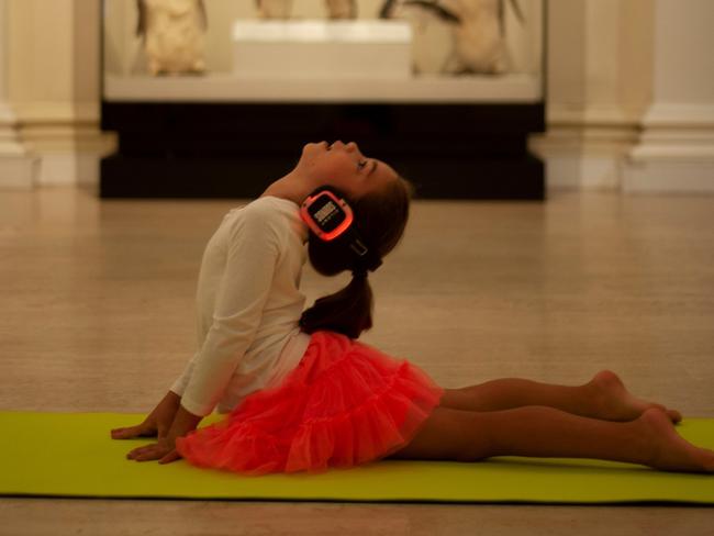 Wild Yoga for kids at the Australian Museum. Picture: Sarah Wilson.