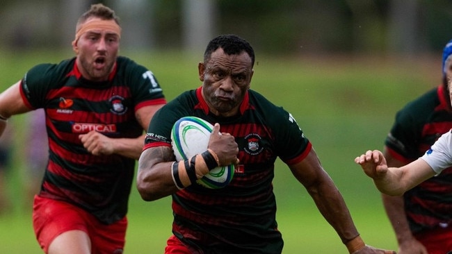 Setefano Cakaunivalu playing for South Darwin in the Darwin Rugby Union competition.