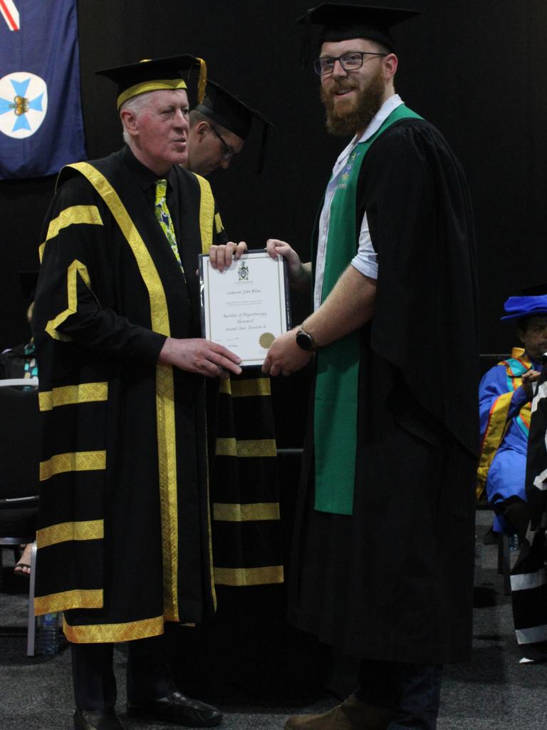 Cameron Milne graduated with a Bachelor of Physiotherapy (Honours) at the CQUniversity graduation ceremony in Bundaberg on December 14, 2023.