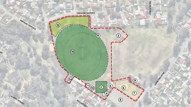 Stage one of the master plan would redevelop the reserve’s clubrooms (1a). Picture: Salisbury council