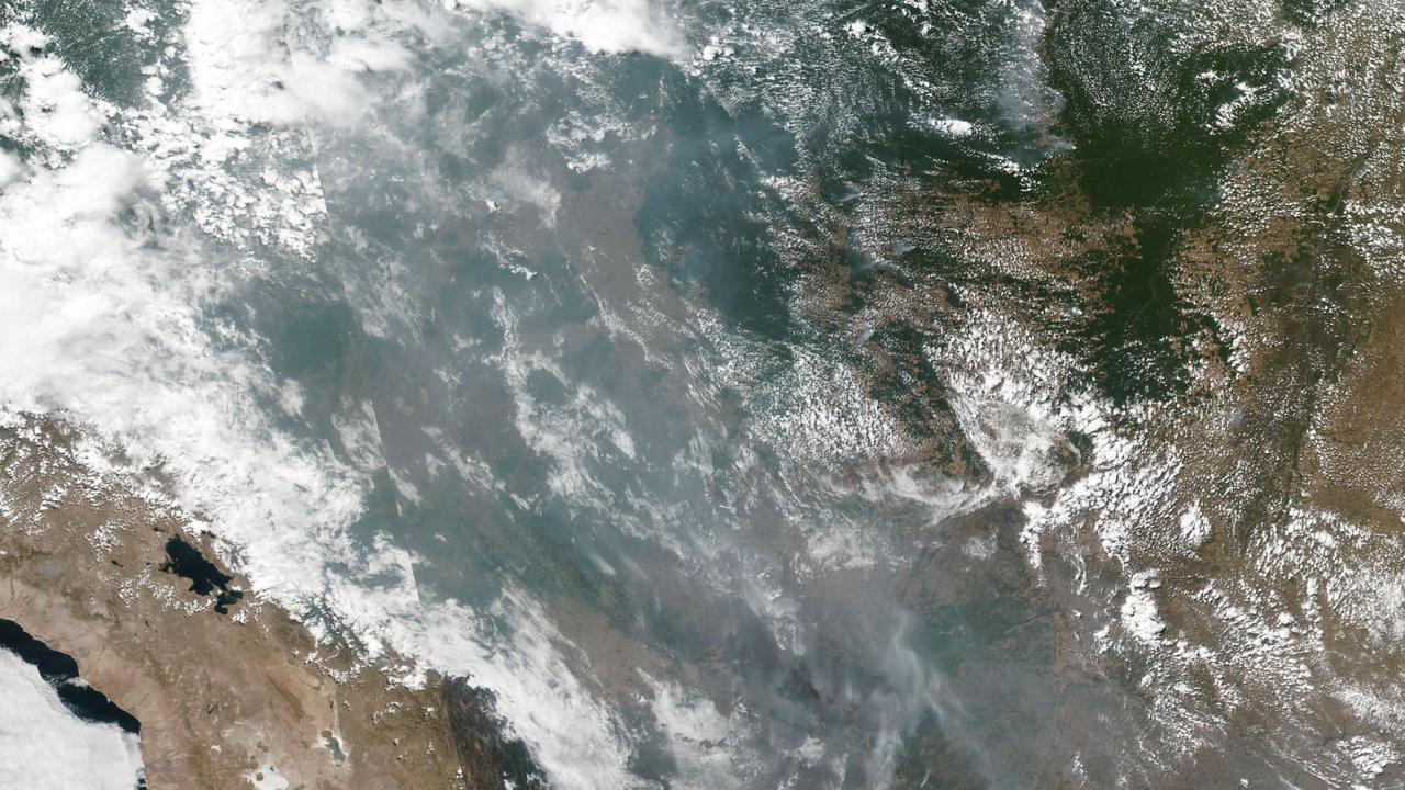 This satellite image provided by NASA shows the fires in Brazil on August 20. Picture: NASA