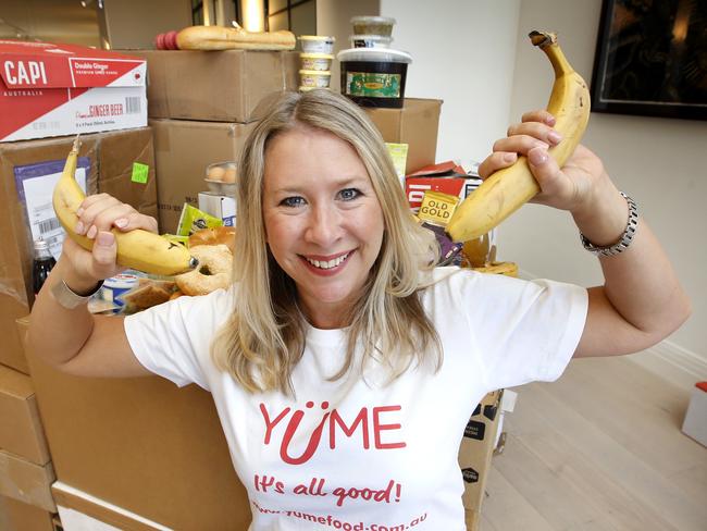 Food waste warrior Katy Barfield launching a new campaign to stop 2.2 million pellets of commercial food per year going to waste. Katy sits in a pellet of food that is just one on millions that will be wasted.    Picture: David Caird