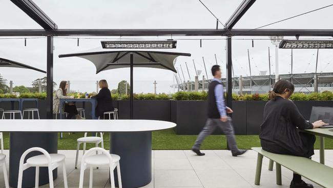 Roof top render of the Police Association of Victoria East Melbourne Head Office Redevelopment.