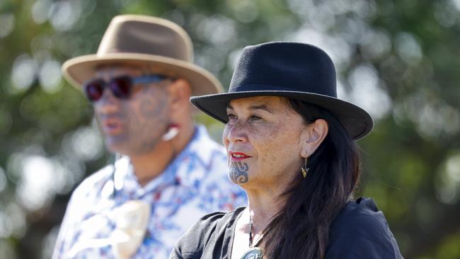 Maori Party co-leaders Debbie Ngarewa-Packer and Rawiri Waititi look on during Rātana Celebrations on January 24, 2023 in Whanganui, New Zealand. Picture: Hagen Hopkins/Getty Images