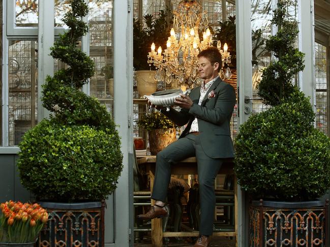 Richard Haigh in the Green house at Parterre in Woollahra. Picture: John Appleyard