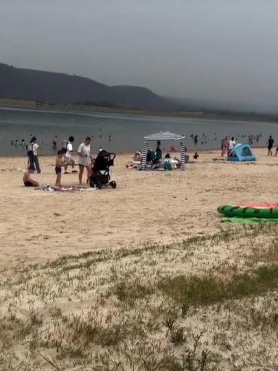 Hundreds flocked to the beach on Tuesday. Picture: TikTok@rose.khater