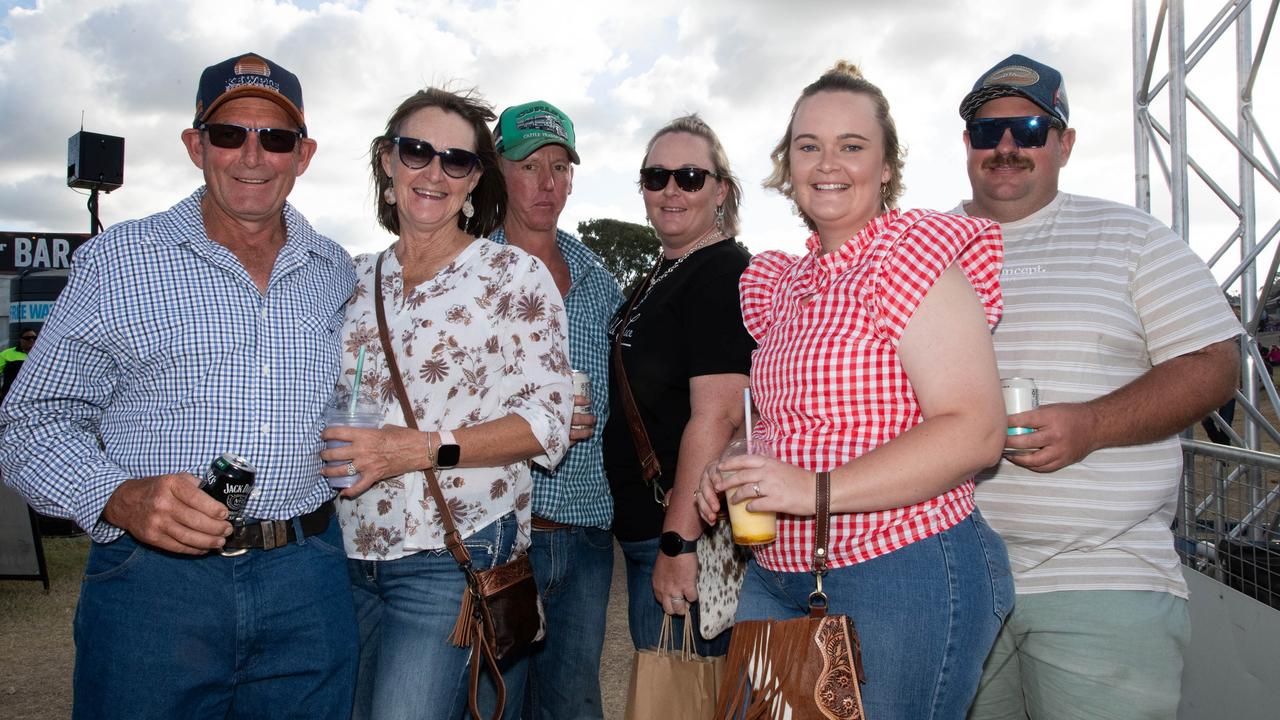 Martin and Karen McGarrigal (left) Courtney and Andrew Pentacost and Aimee and Daniel Reardon. Meatstock - Music, Barbecue and Camping Festival at Toowoomba Showgrounds.Saturday March 9th, 2024 Picture: Bev Lacey