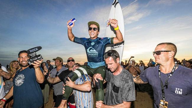 Julian Wilson (AUS) Winner of the Quiksilver Pro France 2018. Picture: Damien Poullenot