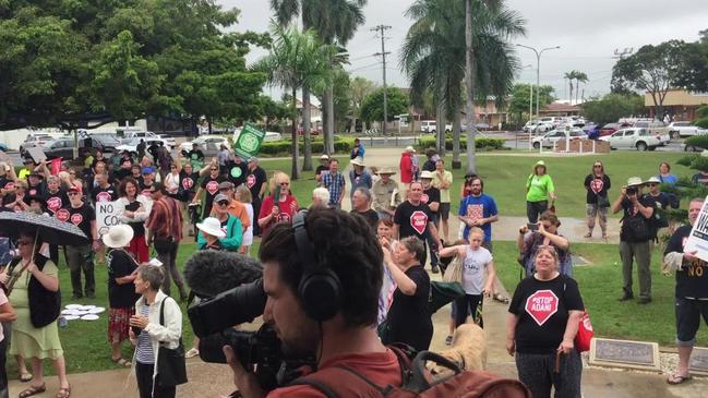 Anti-Adani activists arrive at Macky