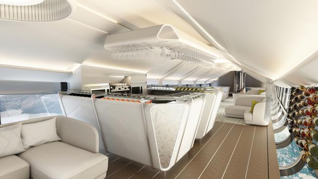 Design Q’s Airlander 10 concept reimagines a superyacht for the skies with expansive suites, private bathrooms and floor-to-ceiling windows.