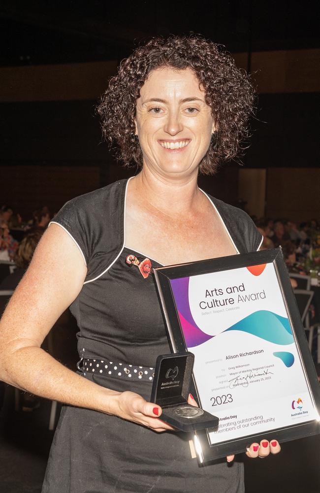 Alison Richardson, Arts and Culture Award at the 2023 Australia Day Awards at the Mackay Entertainment and Convention Centre (MECC)Wednesday January 25 2023Picture: Michaela Harlow