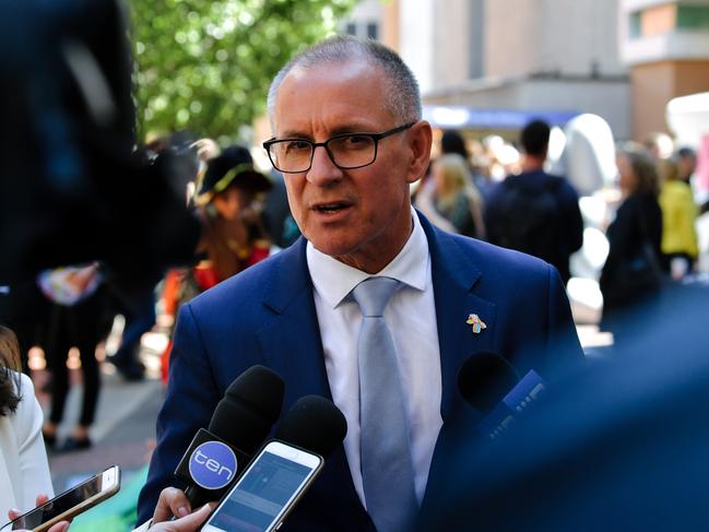 SA Premier Jay Weatherill speaks to the media at the Adelaide Fringe festival launch event in Adelaide, Friday, December 8, 2017. (AAP Image/Morgan Sette) NO ARCHIVING