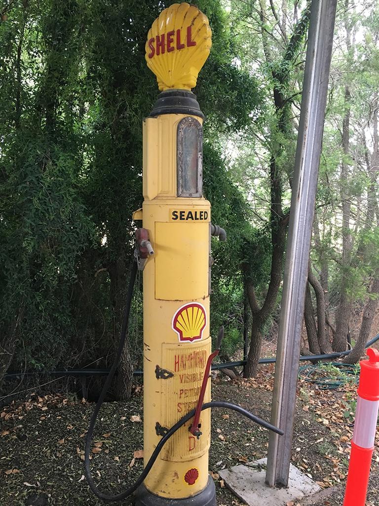 An old Shell petrol pump.