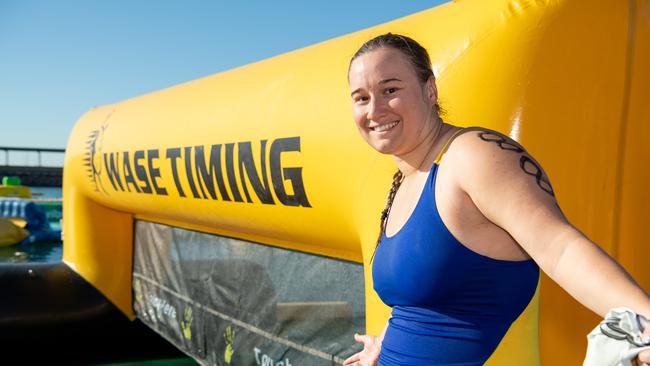 Stephanie Neville at the 2024 Masters Swimming Australia National Championships open swim event in Darwin. Picture: Pema Tamang Pakhrin