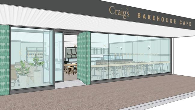 Concept designs for the exterior of Craig's Bakehouse &amp; Cafe. Picture: Associated Design Studio