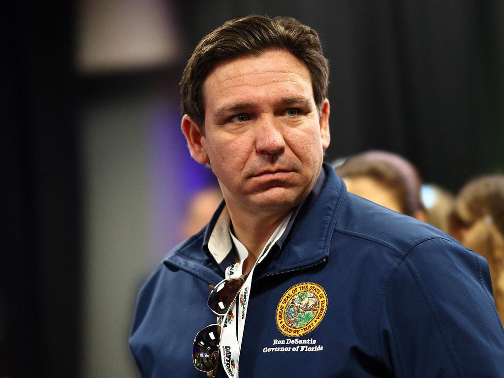 Harris accused Florida Governor Ron DeSantis of ignoring her calls during the lead-up to Hurricane Milton striking. President Biden later revealed he was in constant communication with the Republican. Picture: Jared C. Tilton / Getty Images