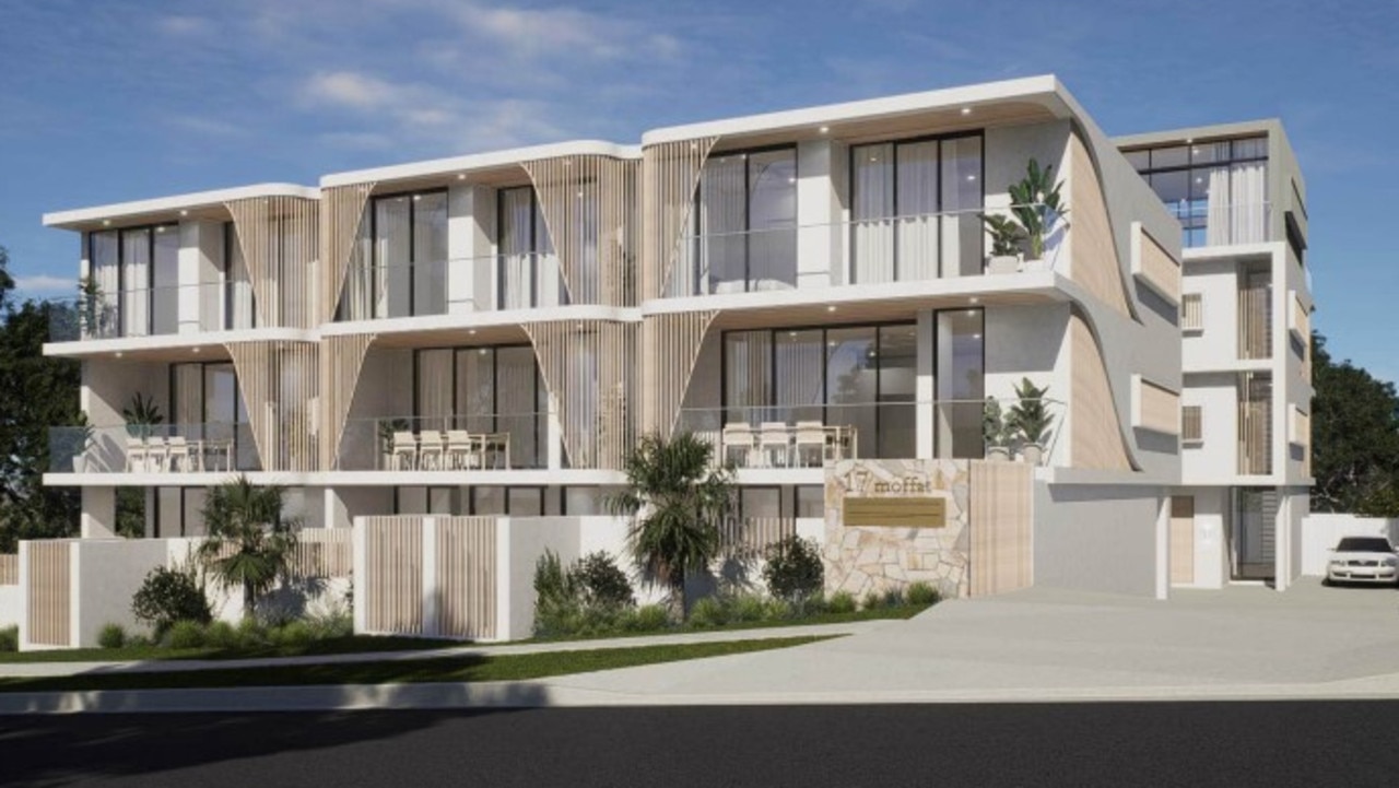 Renders of the proposed set of units for 17 and 19 Moffat St, Moffat Beach. Photo: DCM Building Design
