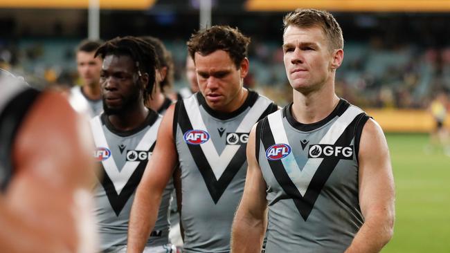 Robbie Gray (right) is being managed for round 14. Picture: Michael Willson/AFL Photos via Getty Images