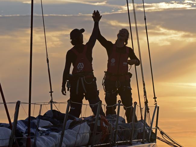 Sara Hastreiter and Sophie Ciszek aboard Team SCA. .