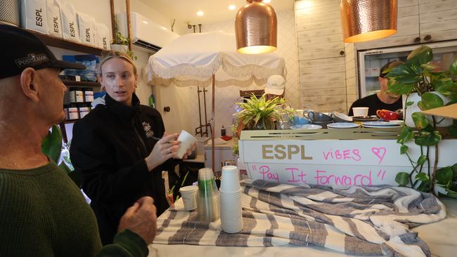 ESPL cafe in Surfers Paradise has been doing free coffees. Picture Glenn Hampson