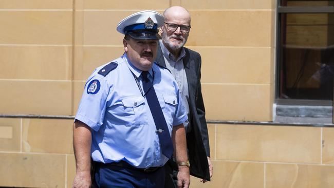 Convicted sex offender Darrel George Harington leaving the Supreme Court in Hobart on a previous occasion.