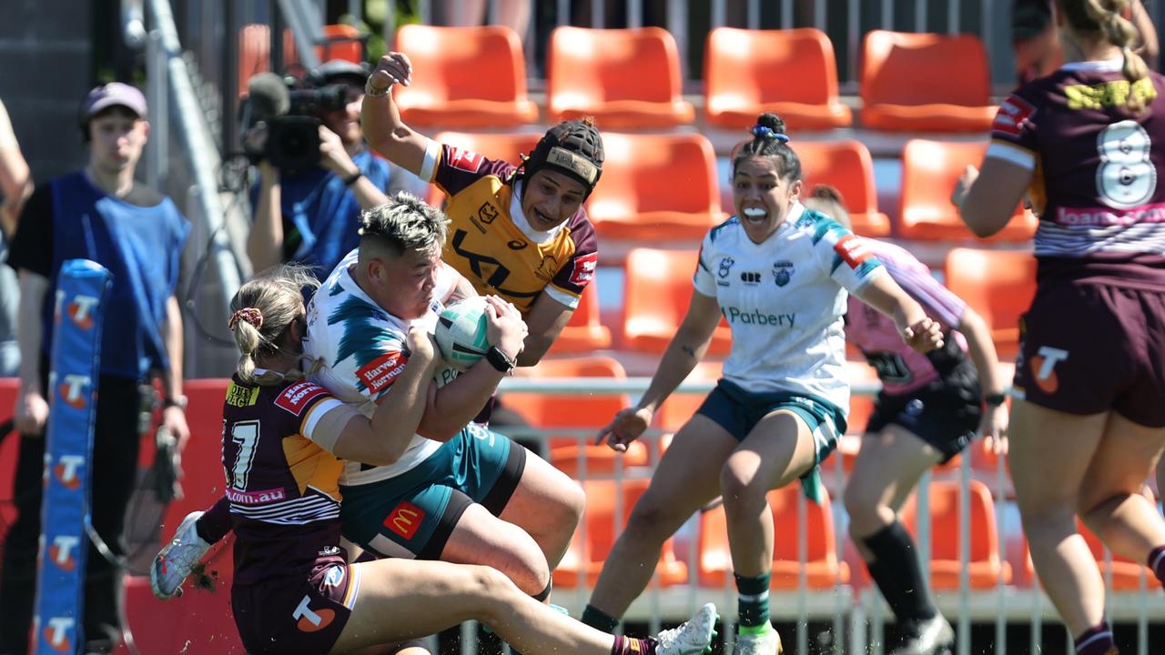 Kerehitina Matua kept Canberra in the contest with a late try. Picture: Regi Varghese/Getty Images