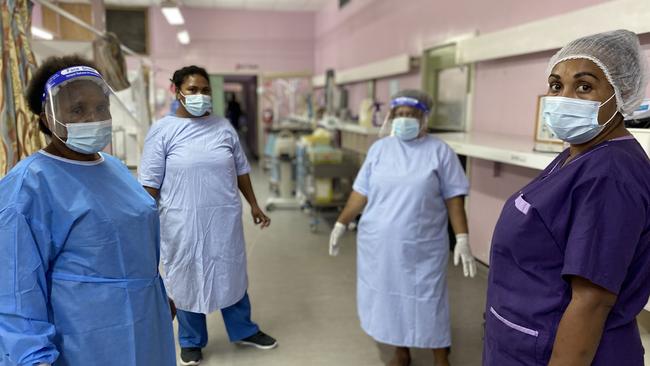 Health workers at Port Moresby General Hospital. Picture: WHO