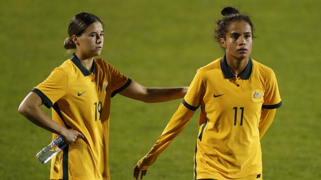 The Matildas looked a far cry from their Olympics performance against Ireland. Picture: Oisin Keniry/Getty Images