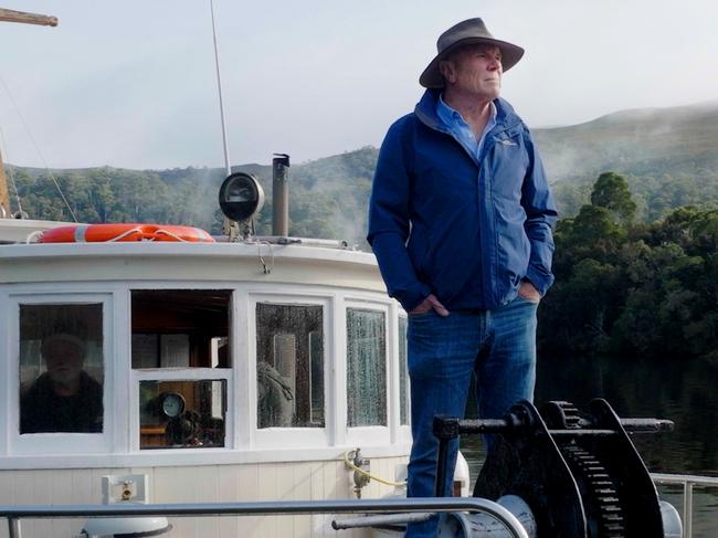 Charles Wooley visits the Tarkine on the Pieman River. Picture: Arron Hage