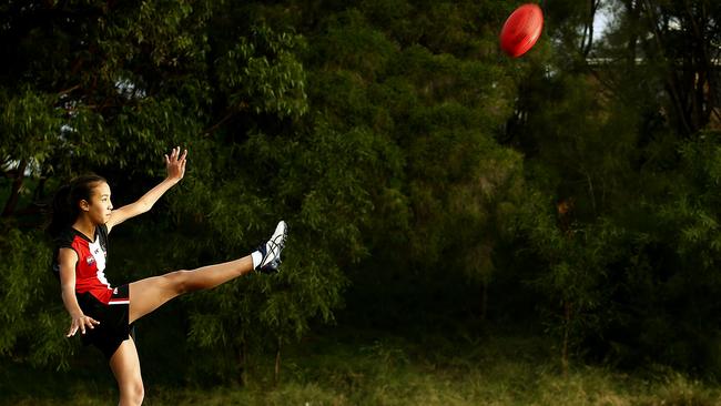 Sienna dreams of a future playing in the AFLW. Picture: John Appleyard