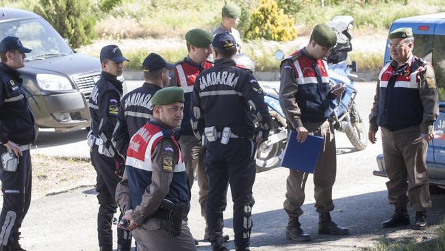 Heavy security around Gallipoli Peninsula in Turkey ahead of Anzac day celebration. Pic Ella Pellegrini