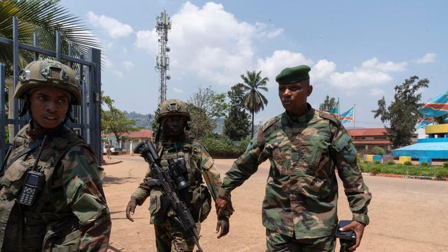 Members of the M23 movement arrive at the local government offices in Bukavu on March 1. Picture: Glody Murhabazi/ AFP