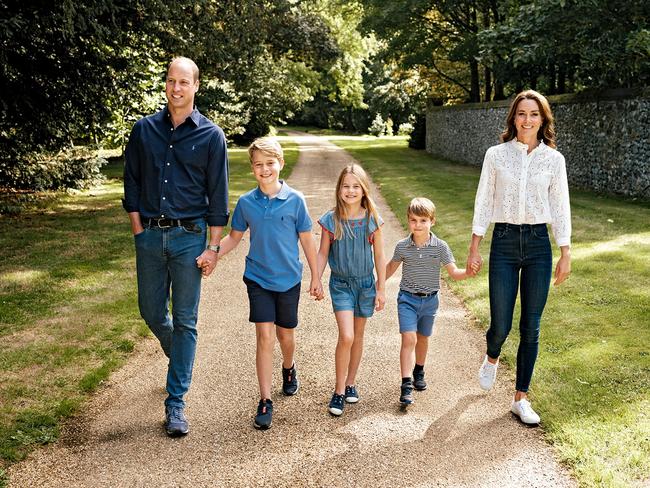 Prince William and Catherine, Princess of Wales have released their family’s official Christmas card image. Picture: AFP Photo/Kensington Palace /Matt Porteous