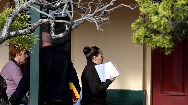 Belinda Nott, right, attends court at Ballina Court House.