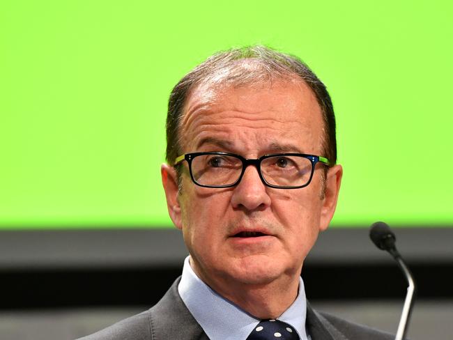 Suncorp's chairman Ziggy Switkowski is seen during his speech at the Suncorp AGM at the Sofitel Hotel in Brisbane, Thursday, September 20, 2018. Mr Switkowski is holding his last AGM as Suncorp chairman and will be replaced by current board member Christine McLoughlin at the end of todays AGM. (AAP Image/Darren England) NO ARCHIVING