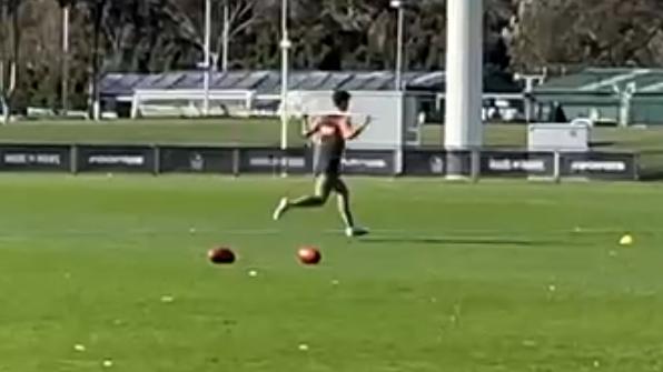 Collingwood AFL superstar Nick Daicos pictured during a training session after he was officially ruled out against the finals opener against Melbourne. Picture: NCA NewsWire