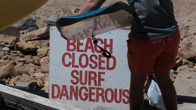 Torquay beach was closed due to dangerous conditions.