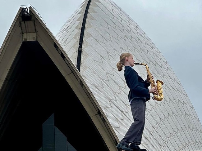 Saxophonist Max McCann from Lennox Head performed with other Mid and North Coast NSW students at the The Festival of Choral Music at the Sydney Opera House. Picture: Supplied