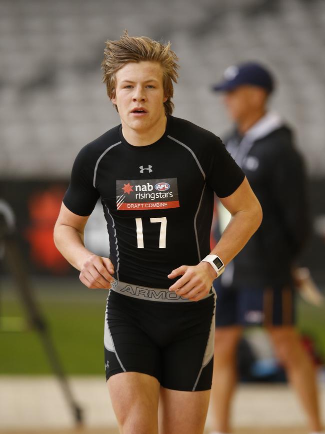 Jordan De Goey during day 4 of the 2014 NAB AFL Draft Combine at Etihad. de Goey went to St Kevin’s. Picture: AFL Media