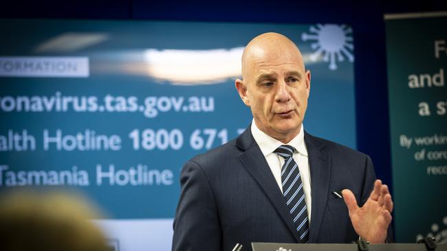 Premier Peter Gutwein has declined Federal Government advice to re-open borders sooner, saying the call will be made in the coming weeks. Picture: LUKE BOWDEN