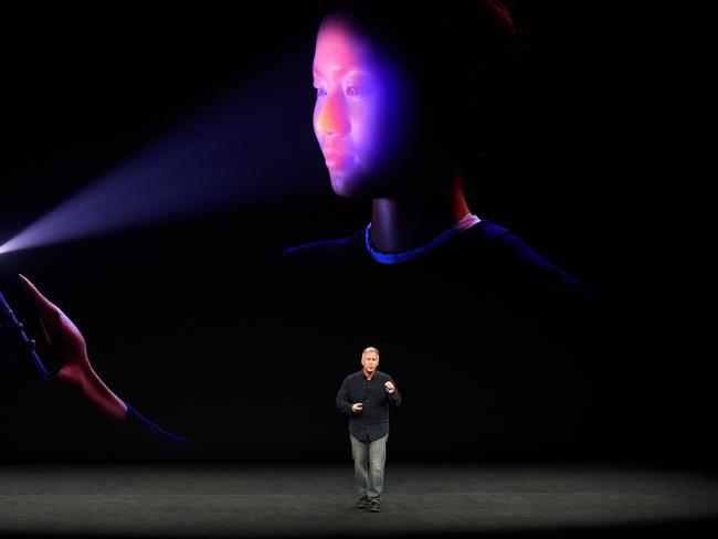 Senior Vice President of Worldwide Marketing at Apple, Philip Schiller, introduces the iPhone X. Picture: AFP