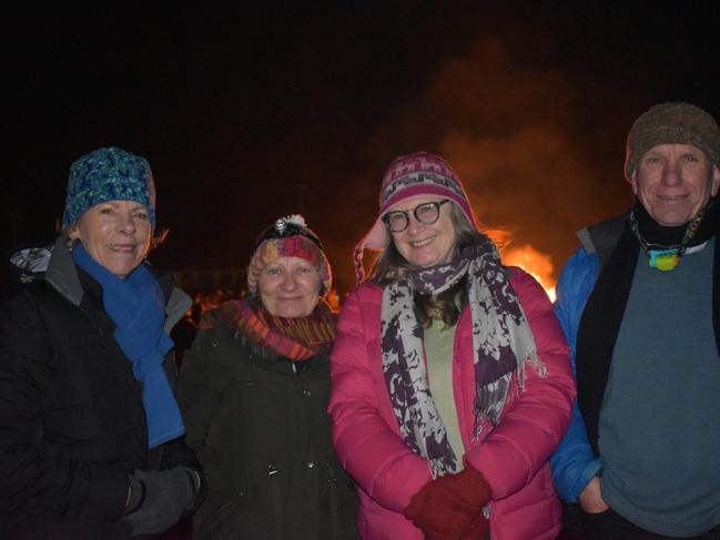 Joan Chamberlain, Tracey Hodgkin, Robyn Mills, and Ron Horst at the 2021 Killarney Bonfire Night.