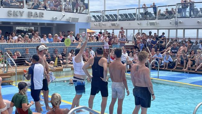 Sexyman contest on-board Quantum of the Seas. Picture: Jeni Faulkner