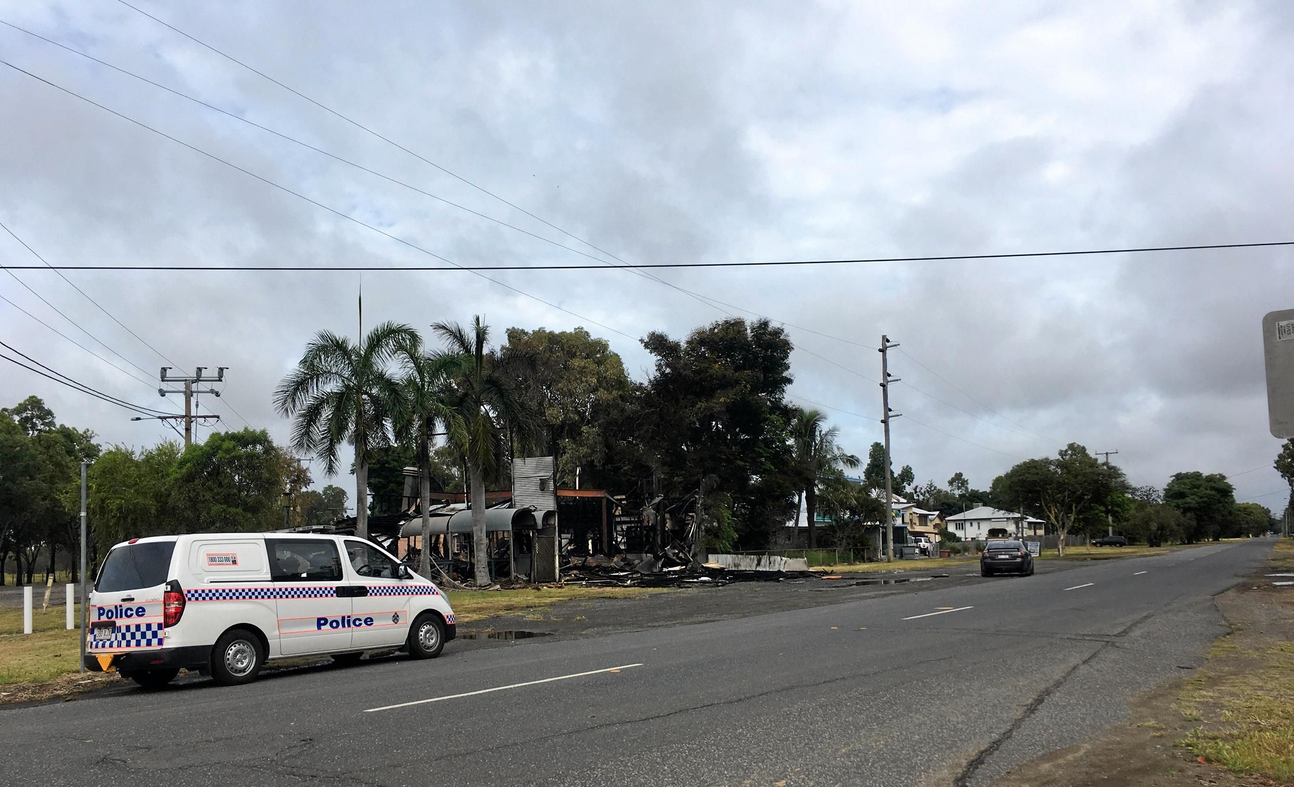 All that remains of the Archer Hotel after a fire destroyed the two-storey building on New Year's night. Picture: Shayla Bulloch