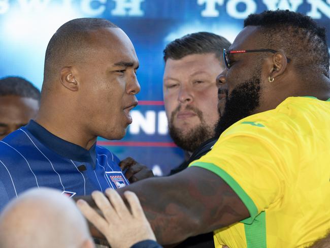 Fabio Wardley (L) was expected to face Jarrell Miller (R). Picture: Richard Pelham/Getty Images