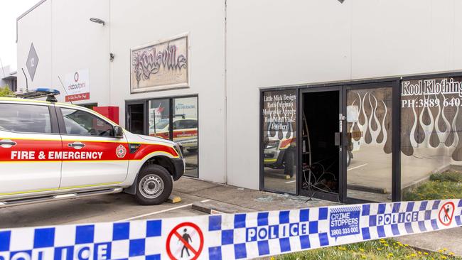 The crime scene at Koolsville Tattoo Studio.