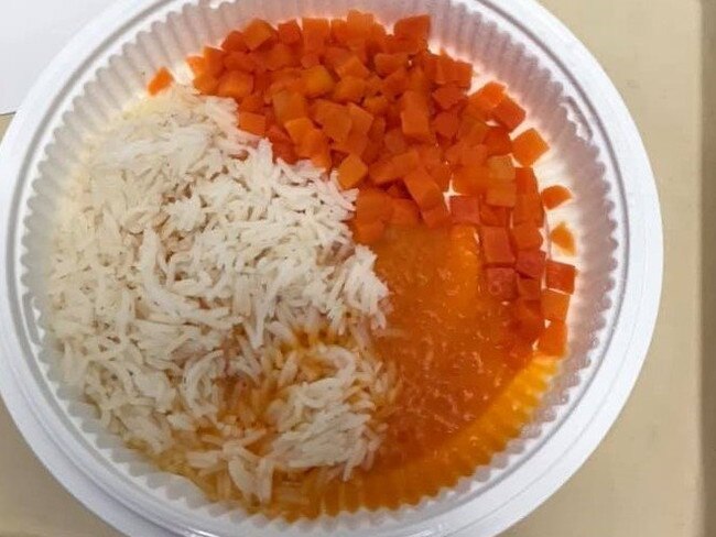 A vegan was delivered this low fibre meal in a NSW Hospital in 2020.