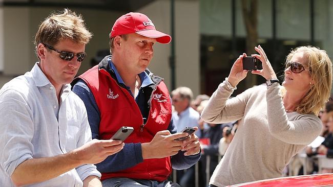 Trainer Ed Dunlop is captured on camera during the 2013 Melbourne Cup parade. Picture: Getty Images