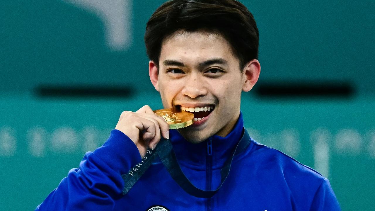 Carlos Edriel Yulo has won two gold medals for the Philippines, which is only the second and third the nation has ever won. Picture: Loic Venance / AFP